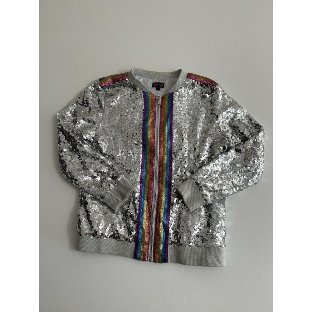 JoJo Siwa "JoJo's Closet" Silver Sequin Bomber Jacket – Size XL (14/16)